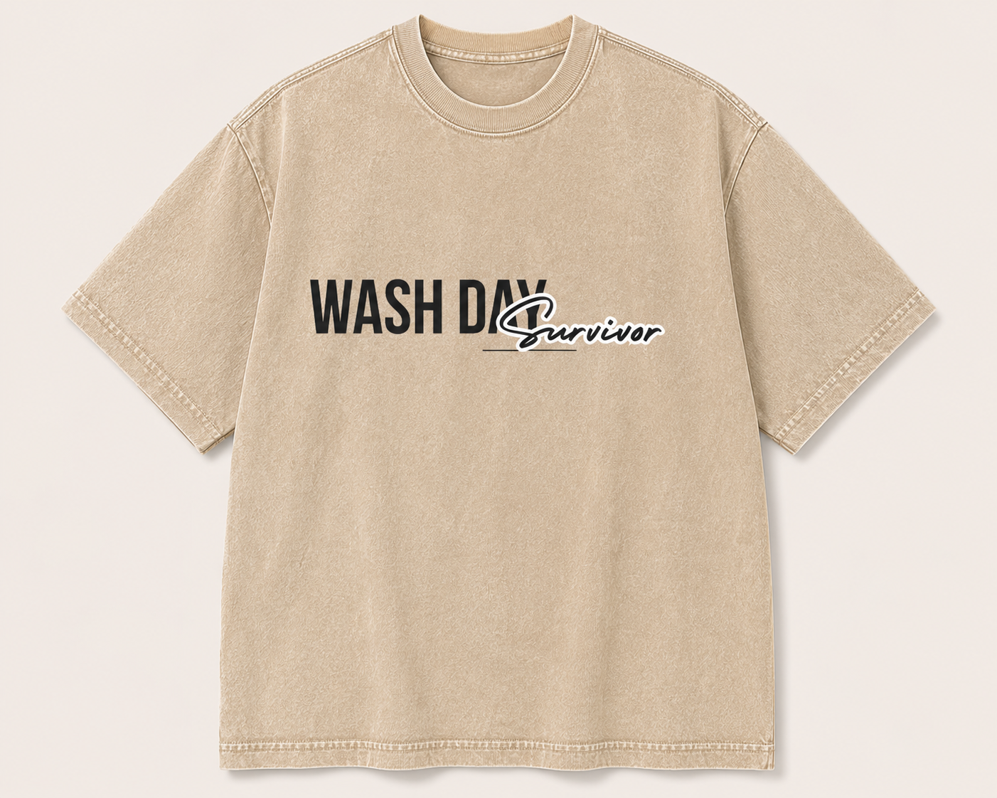 Wash Day Survivor AcidWash Tee